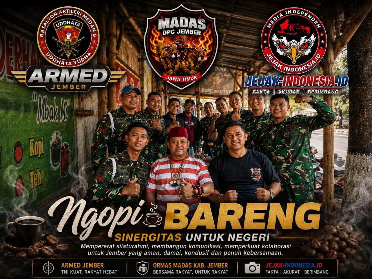 Sinergi Kuat TNI, Ormas MADAS, dan Media Jejak-Indonesia.id di Jember: Jaga Kamtibmas dan Persatuan