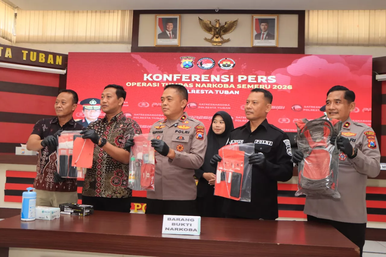 Polresta Tuban Bongkar 4 Kasus Narkoba, 53,649 Gram Sabu Diamankan